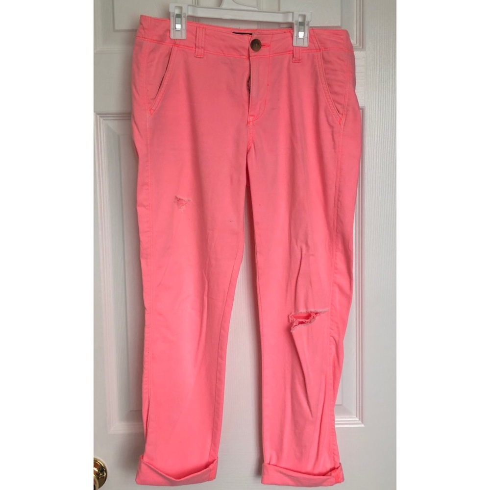 Coral/salmon color cropped pants